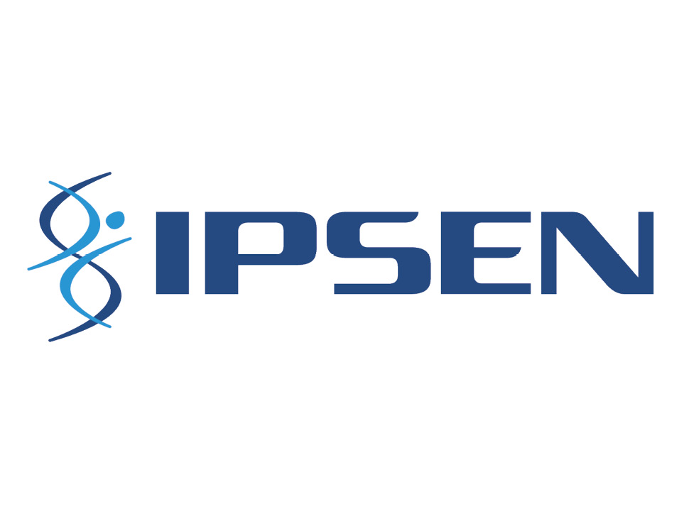 Logo Ipsen, blaue Schrift auf weißem Hintergrund